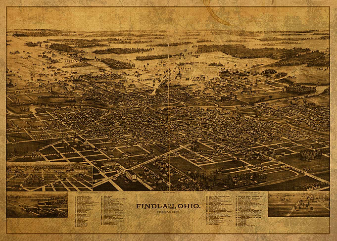 Findlay Ohio Map 1889