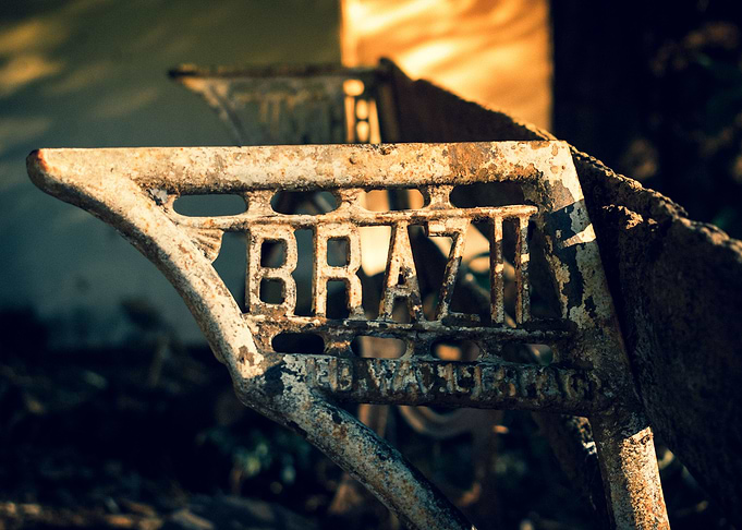 Old brasilian school bench