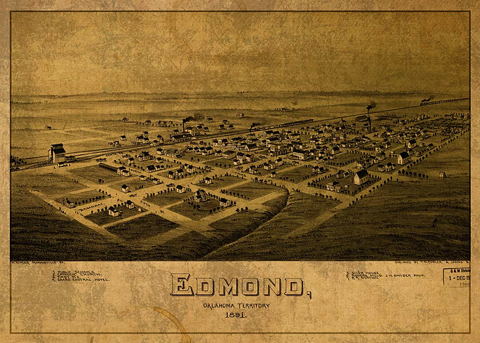 Edmond Oklahoma Map 1891