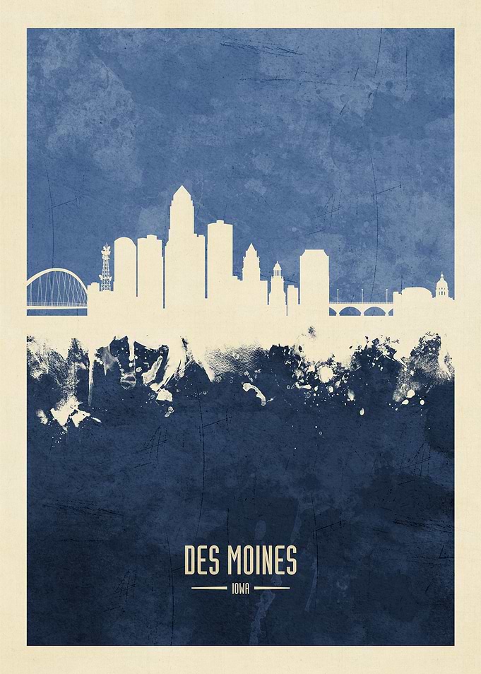 Des Moines Iowa Skyline