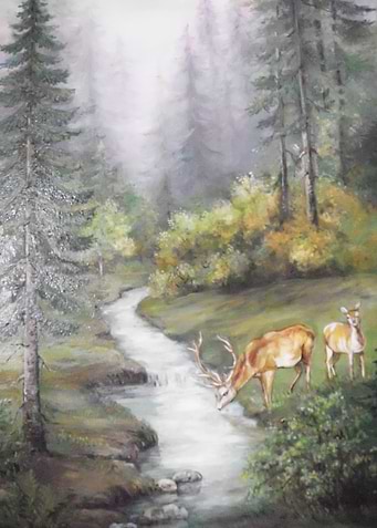 Deers by the water