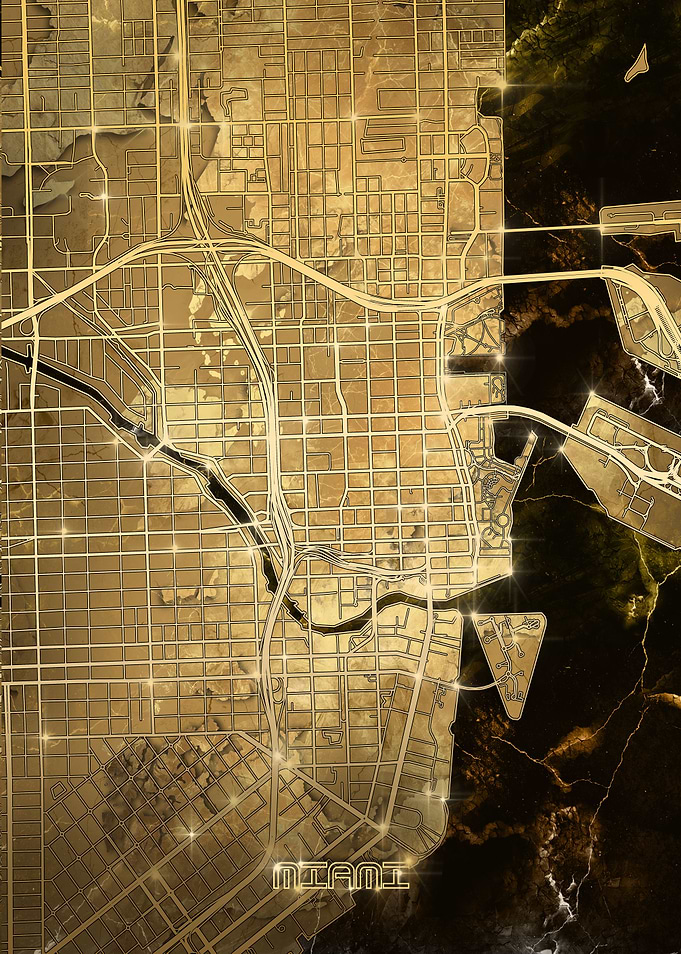 miami map gold