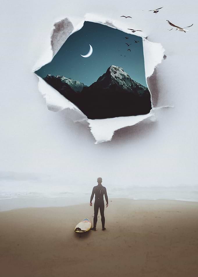 Hole Behind the gray sky