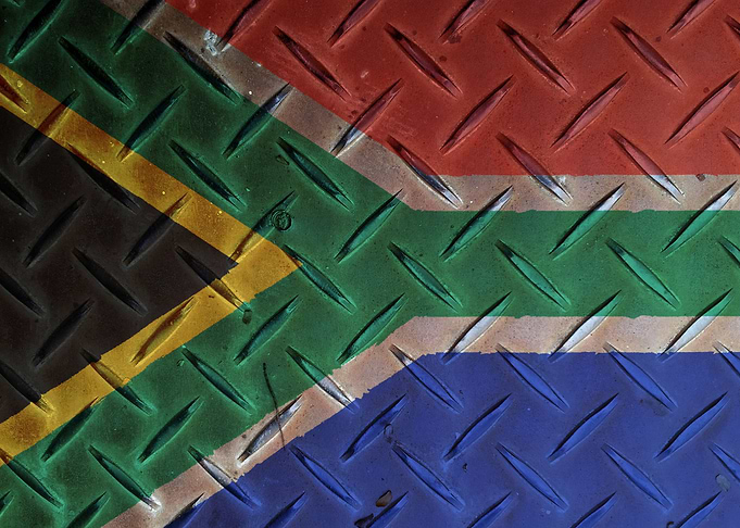 Metal South African Flag