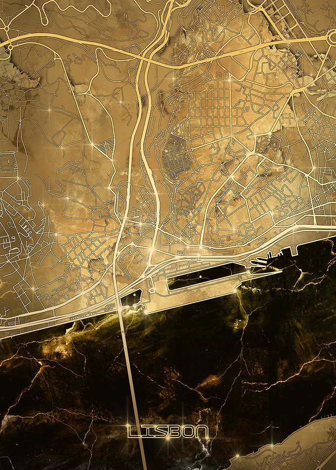 lisbon map gold