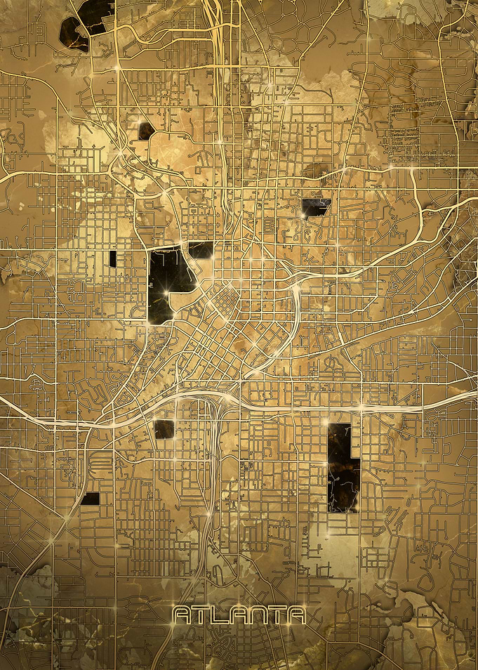 atlanta map gold