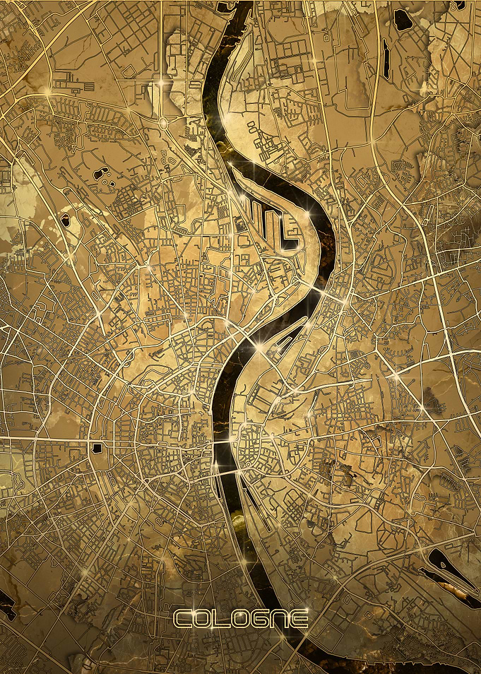 cologne map gold