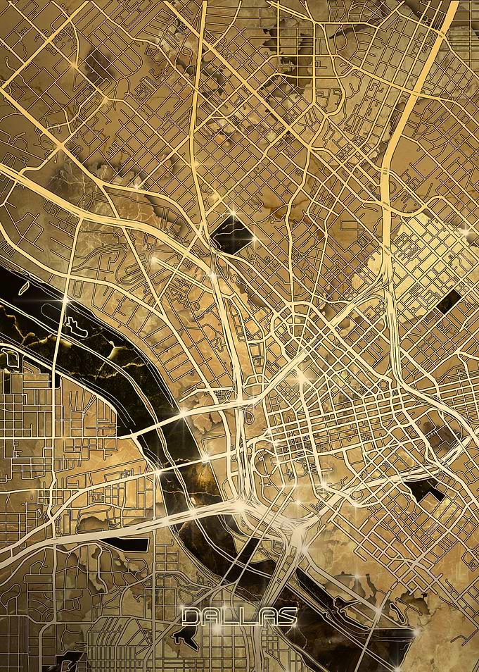 dallas map gold