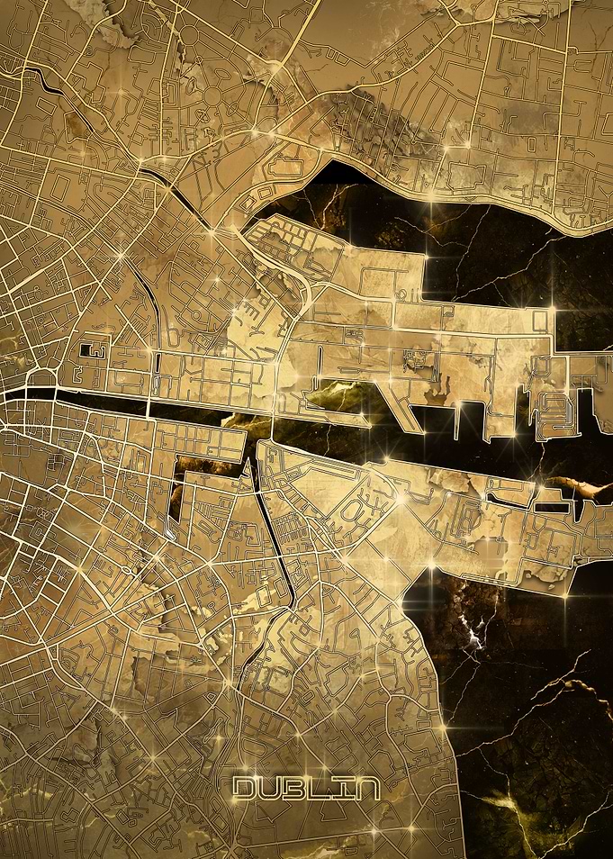 dublin map gold