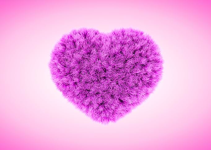 Furry Heart Pink