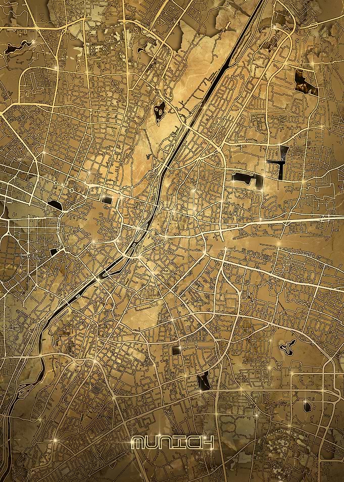 munich map gold