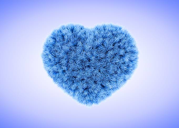 Furry Heart Blue
