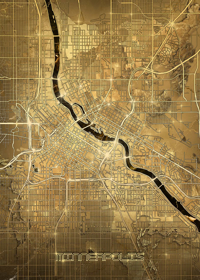 minneapolis map gold