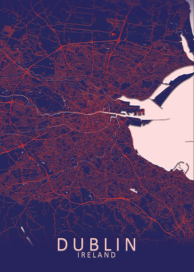Dublin Blue City Map