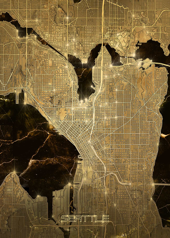 seattle map gold
