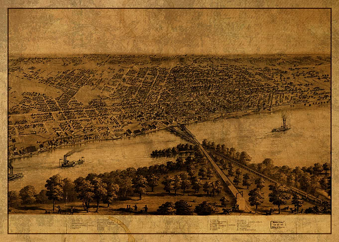 Peoria Illinois City Map