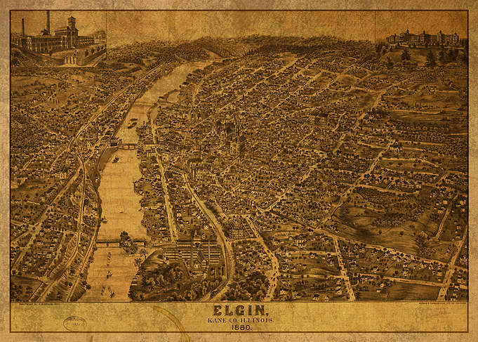 Elgin Illinois City Map