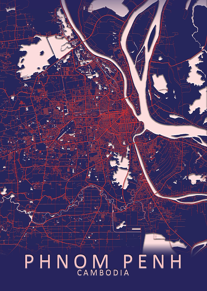 Phnom Penh Blue City Map