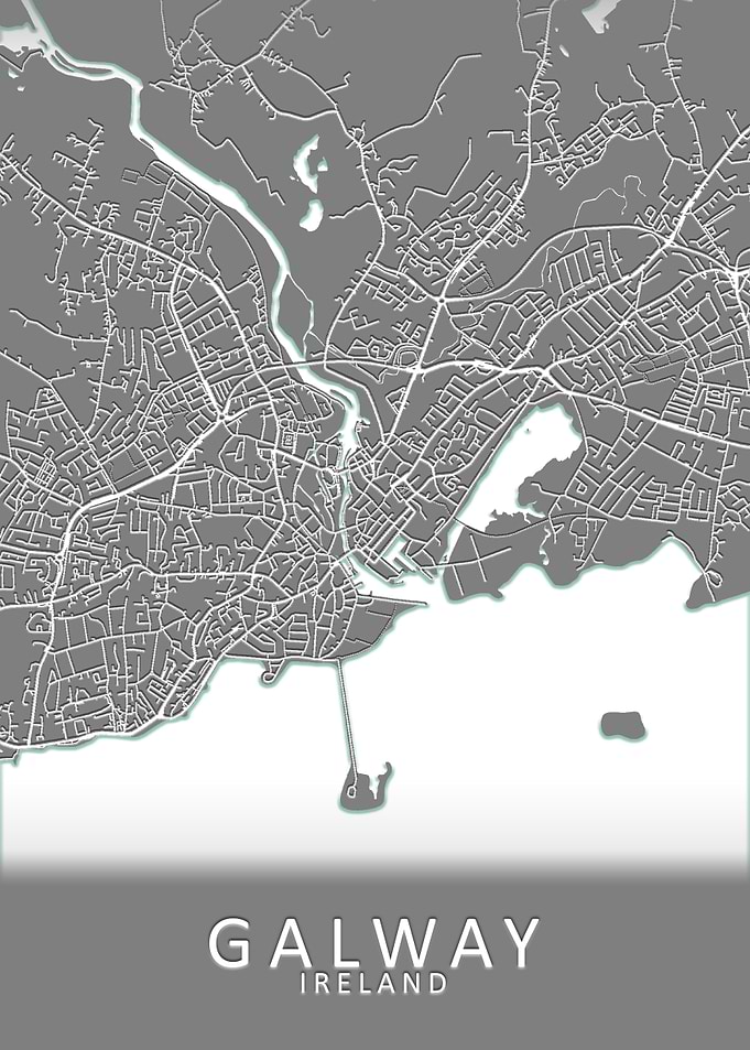 Galway Grey City Map