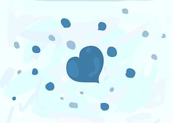 heart shape on light blue