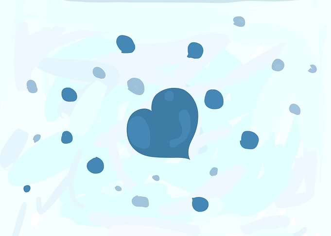 heart shape on light blue