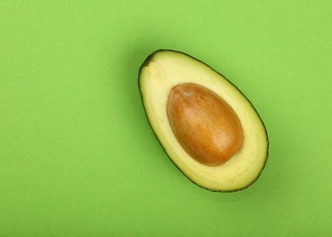 Avocado on green