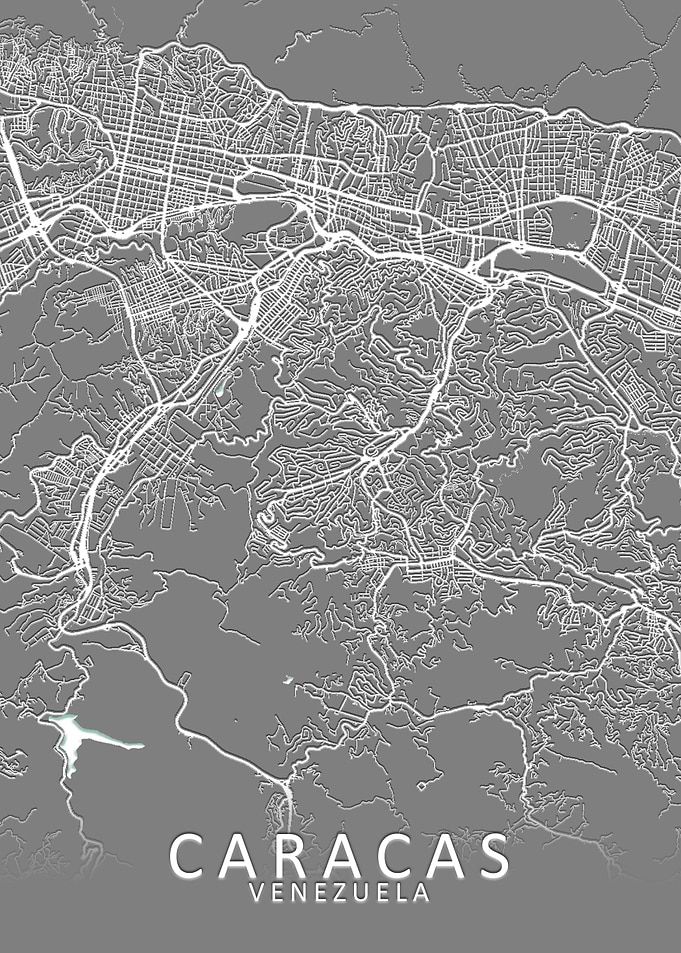 Caracas Grey City Map
