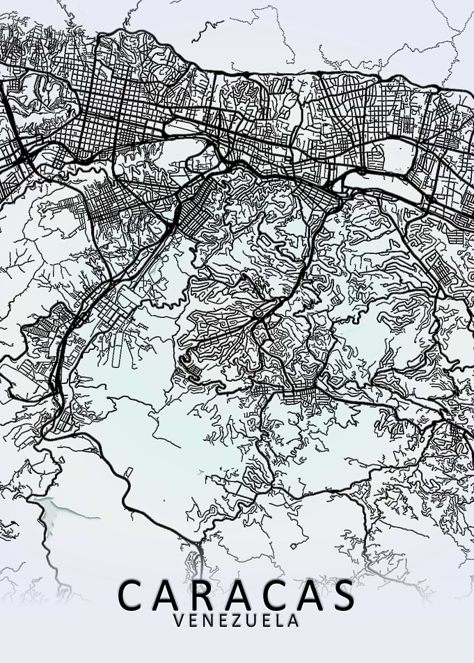 Caracas White City Map