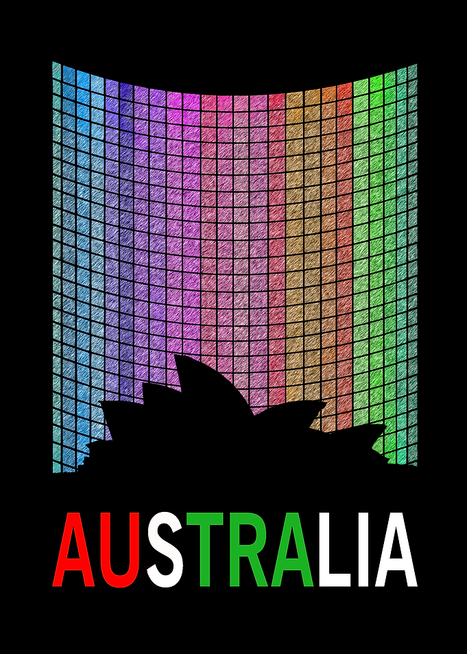 Australia Silhouette Art
