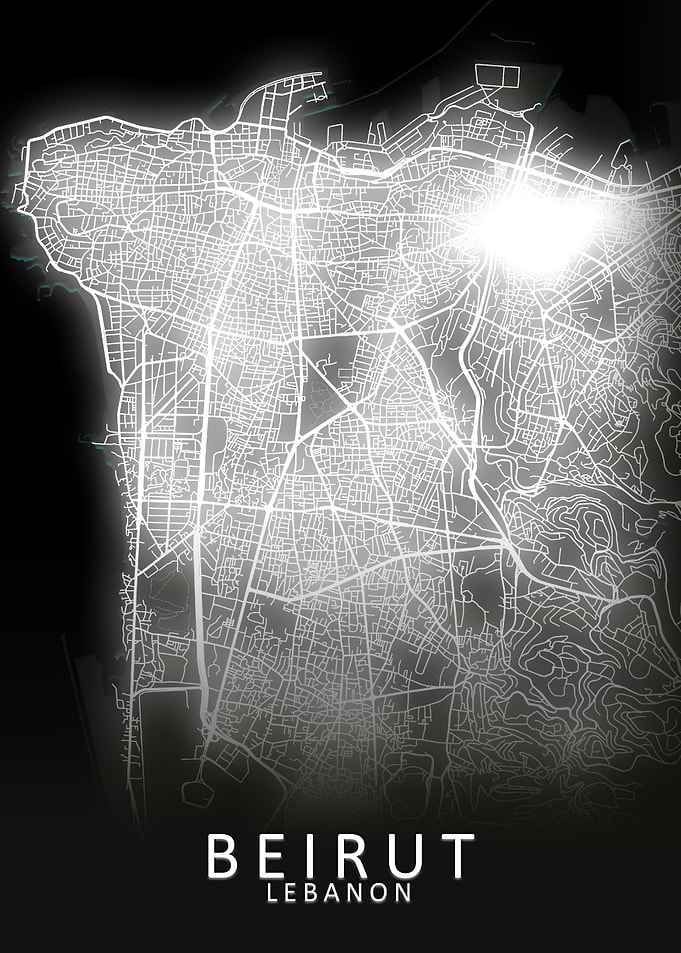 Beirut LED Glow City Map