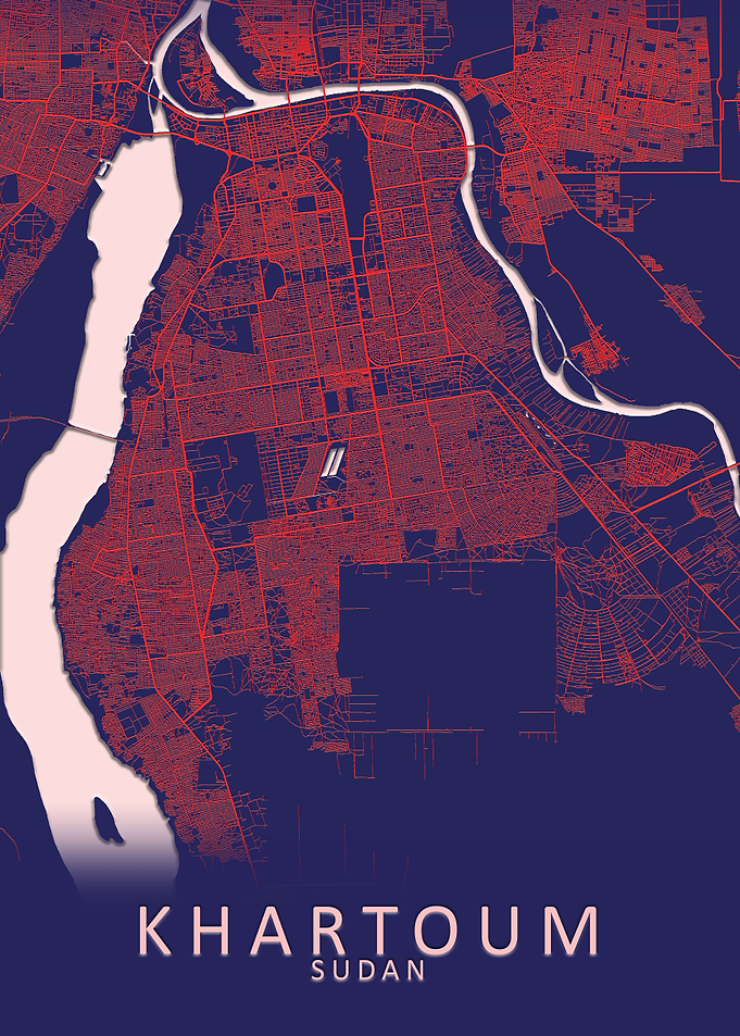 Khartoum Blue City Map
