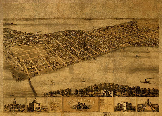 Madison Wisconsin Map 1867