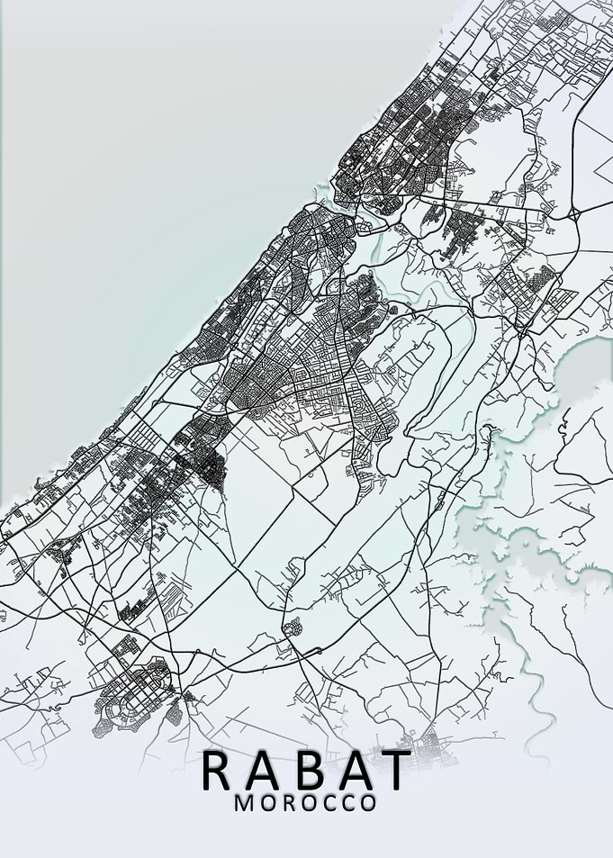 Rabat White City Map