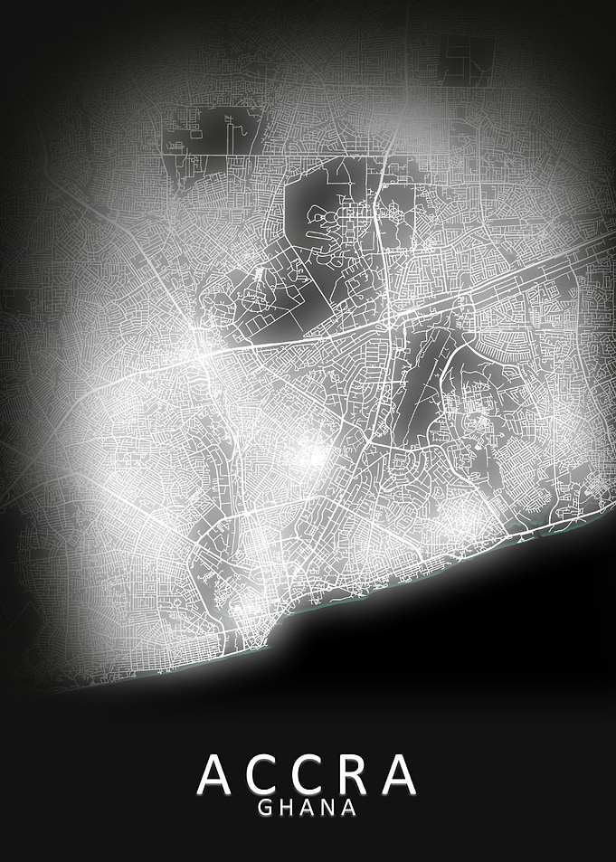 Accra LED Glow City Map