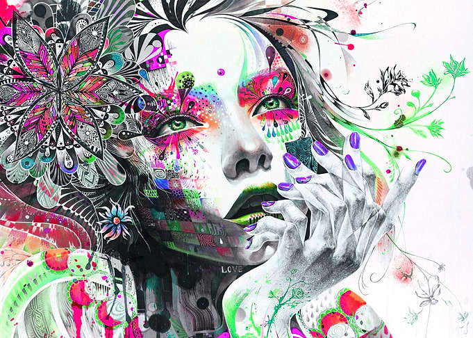 Abstraction Painting Girl
