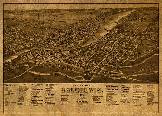 Beloit Wisconsin Map 1890