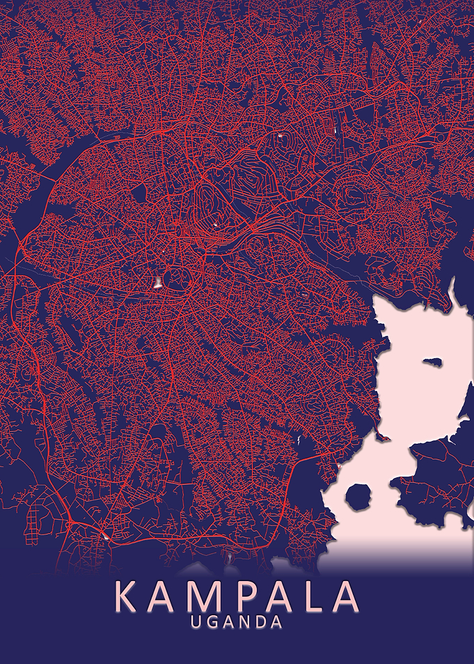 Kampala Blue City Map