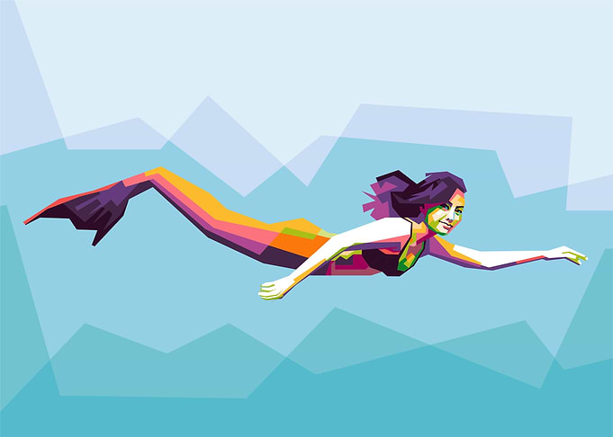 Mermaid pop art