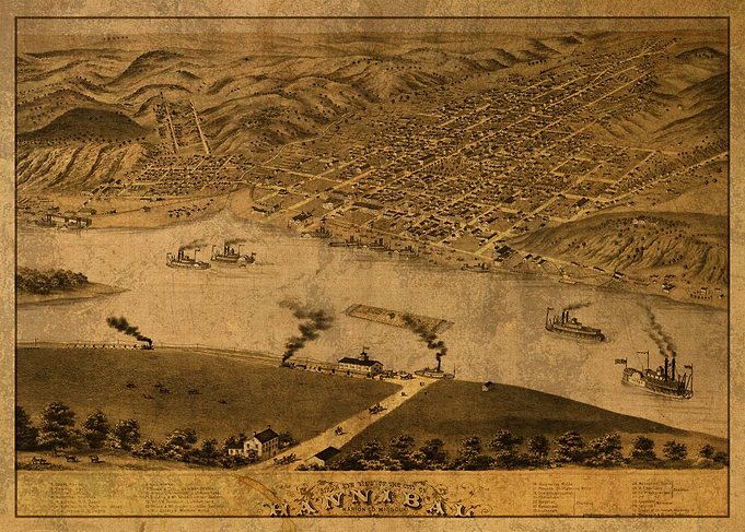 Hannibal Missouri Map 1869