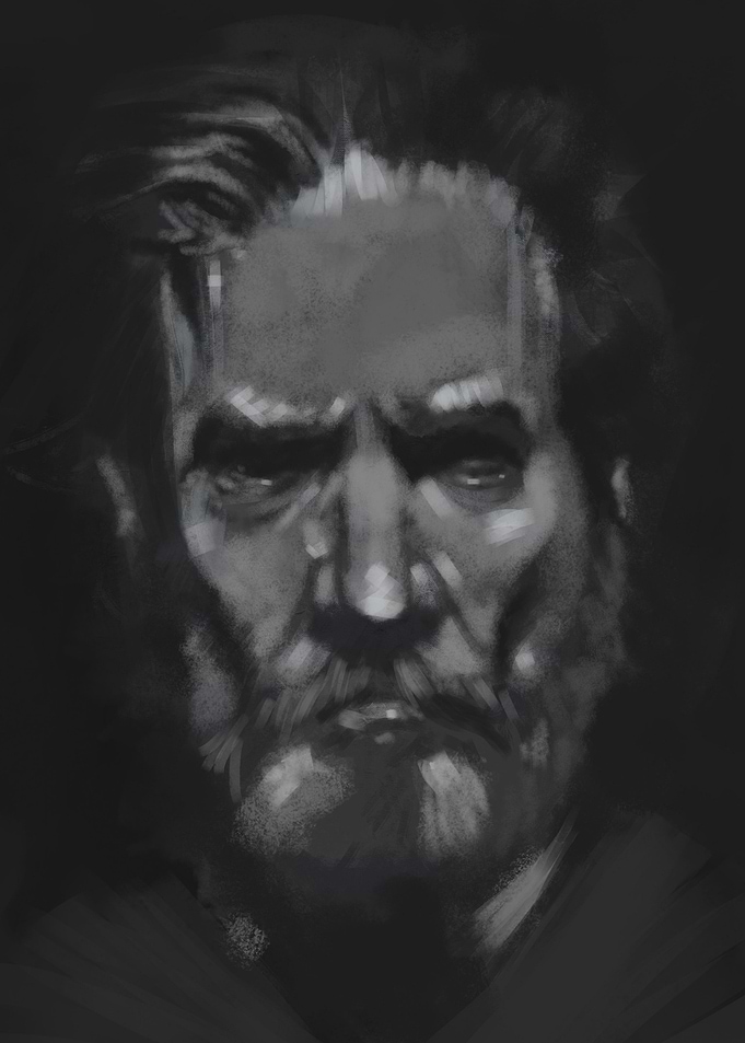 Old man painting
