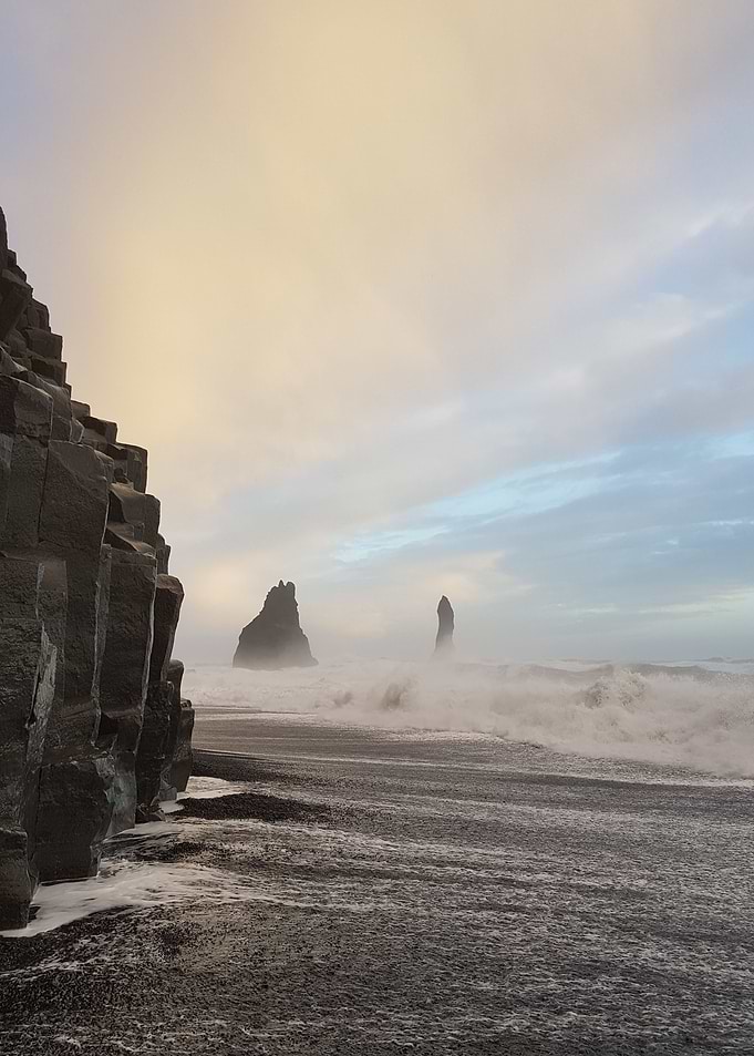 Black sand beach