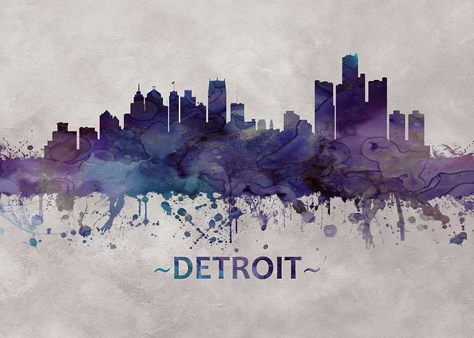 Detroit Michigan skyline
