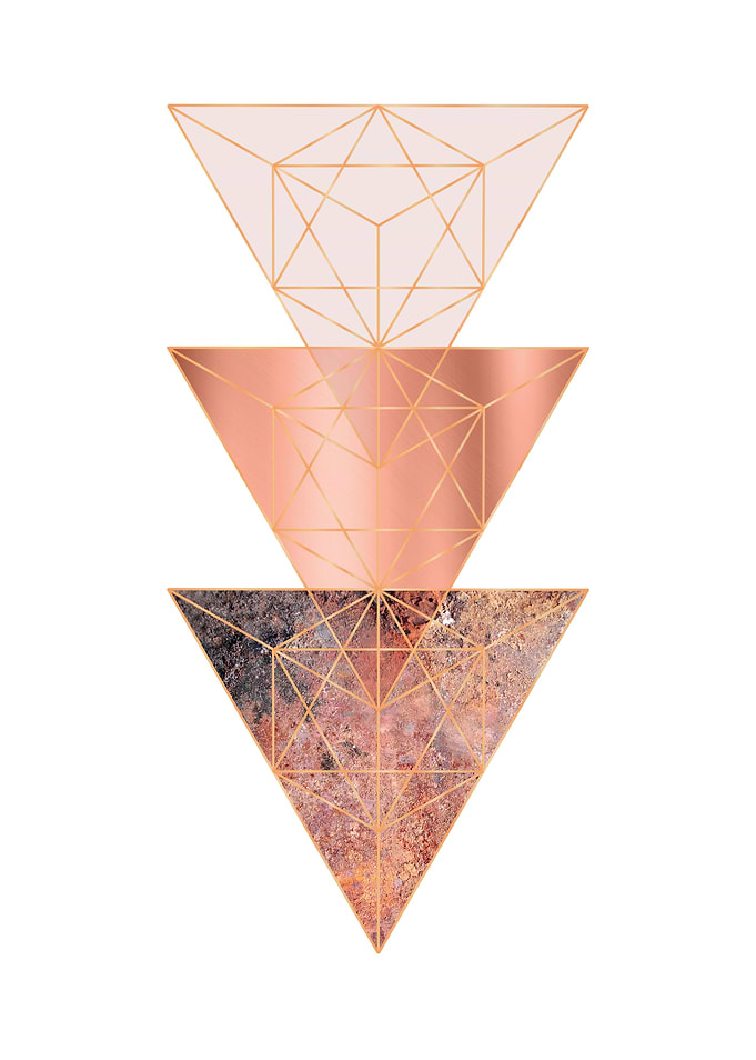 Copper Blush Triangles