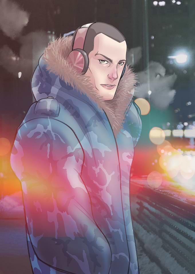 Cold and headphones