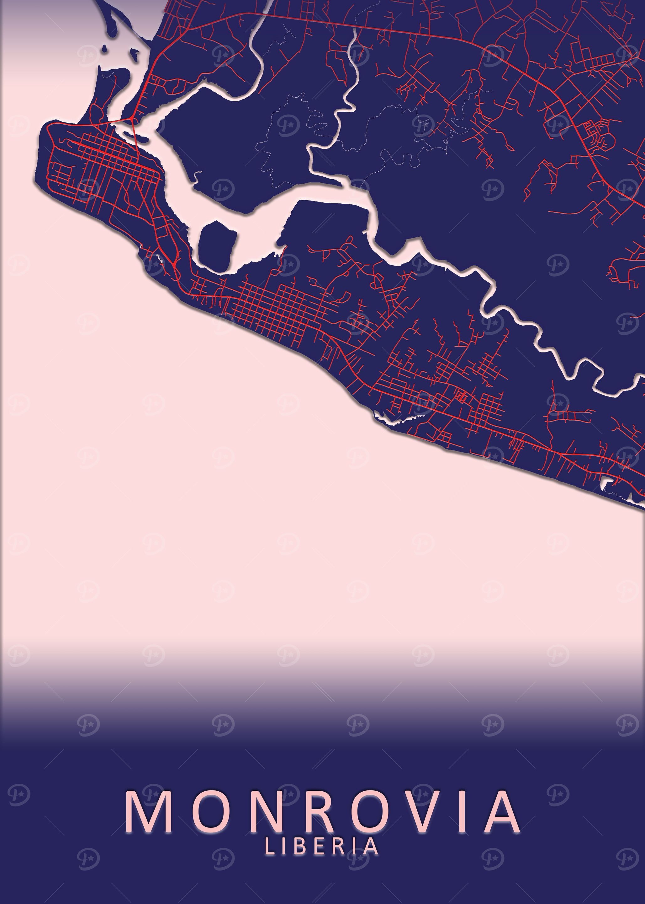 Monrovia Liberia City Map
