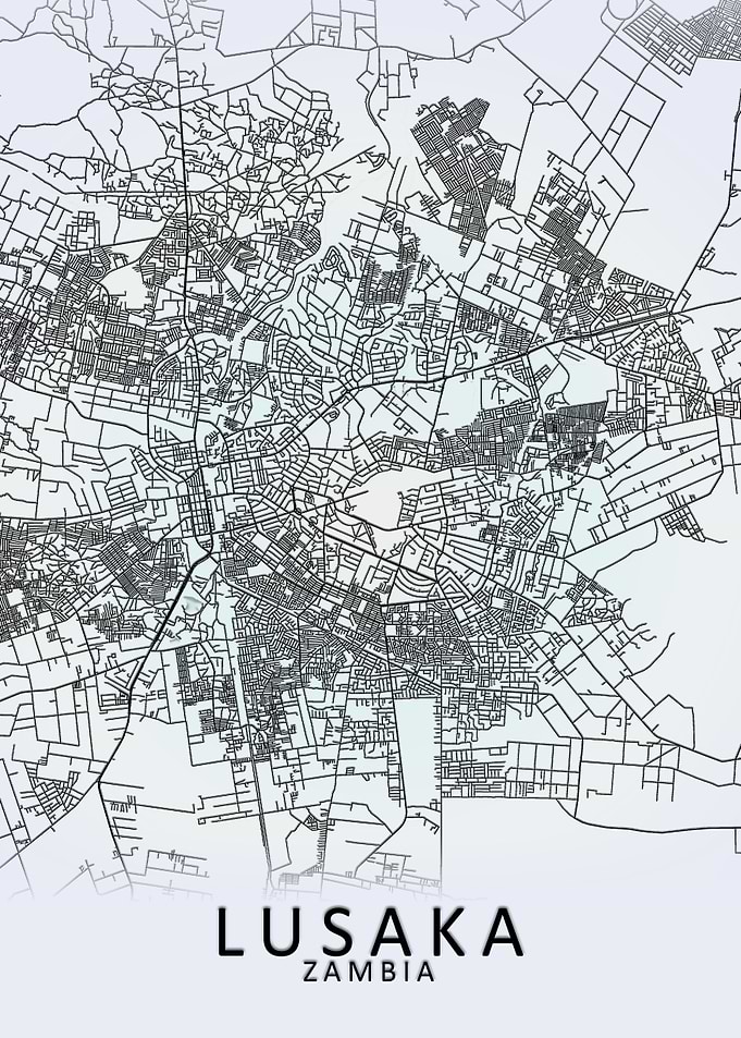 Lusaka Zambia City Map
