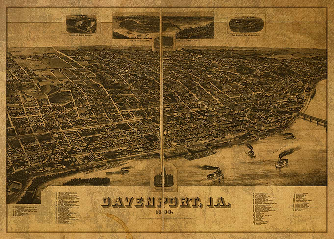 Davenport Iowa Map 1888