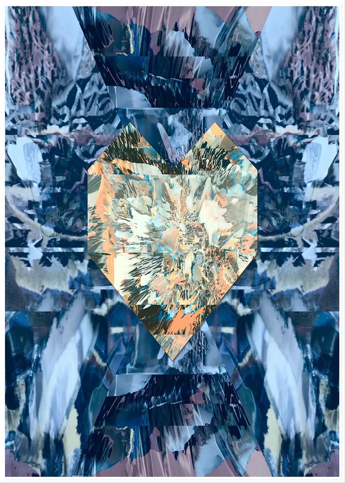 Blue and yellow heart