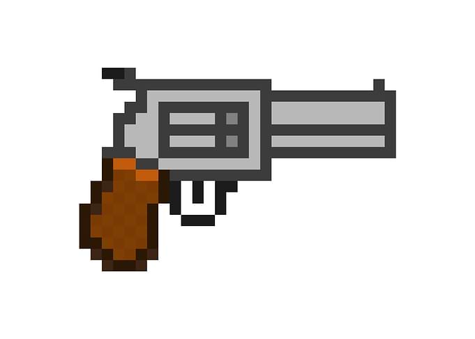 Pixel art gun revolver vin