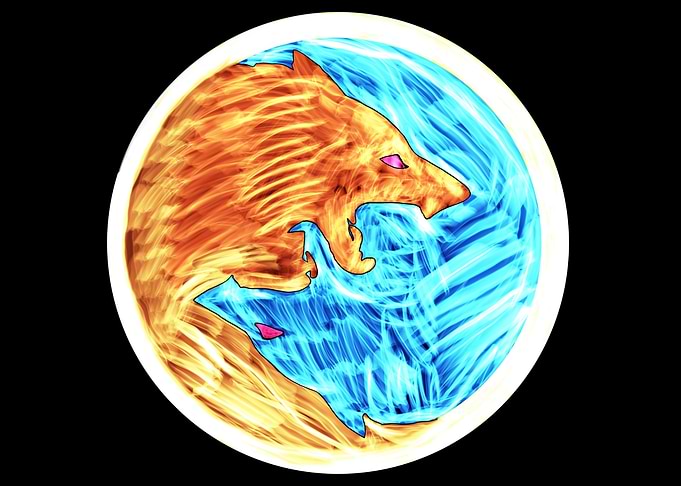 Ying and Yang fire artwork